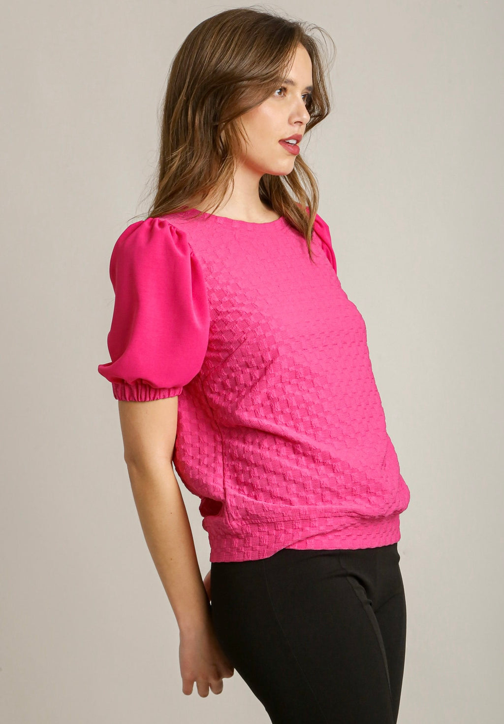Boxy Cut Jacquard Top
