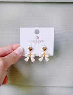 BOW GOLD HEART EARRINGS