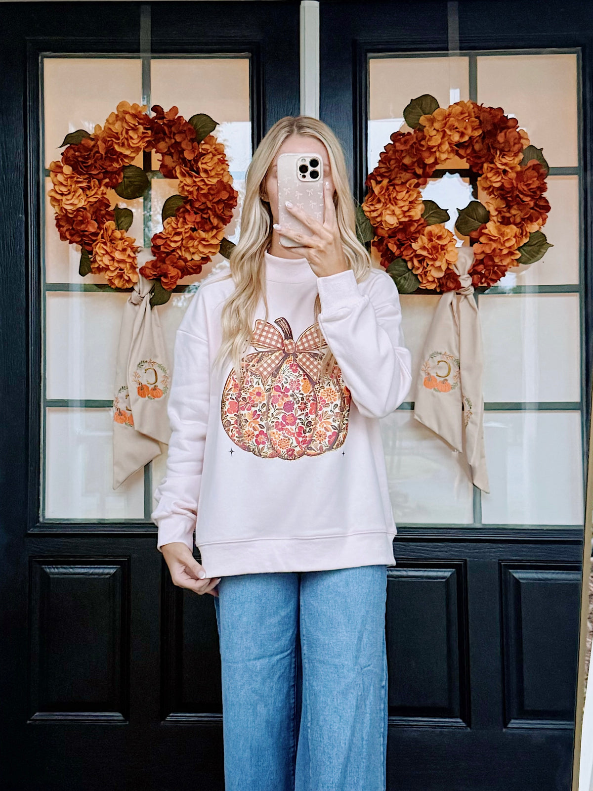 Pumpkin Mock Neck Sweatshirt
