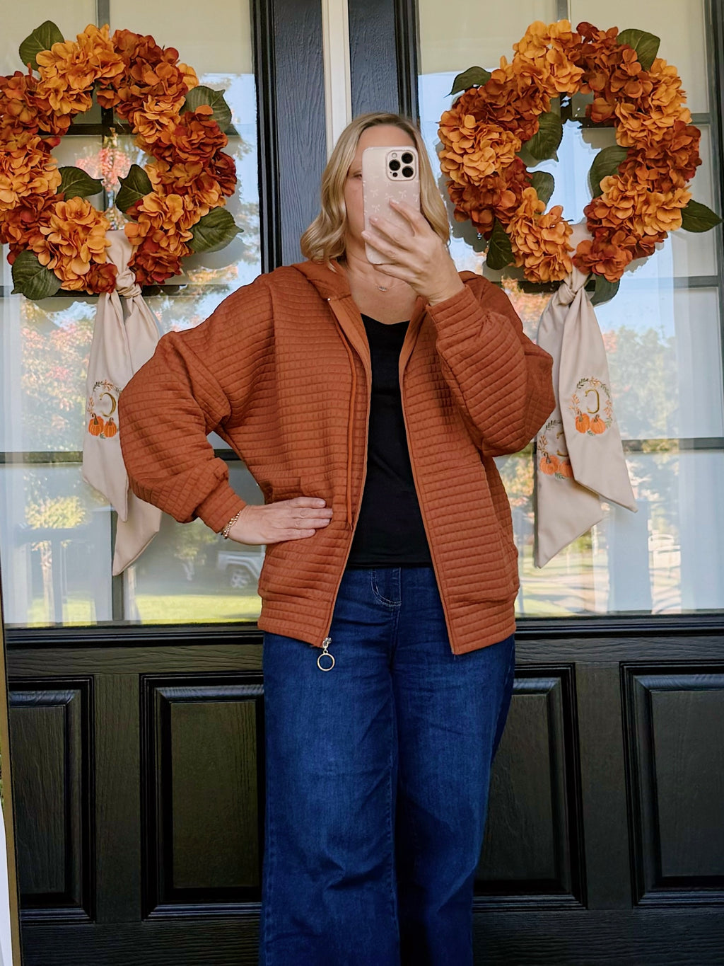 Quilted Zip-Up Hoodie Jacket