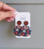 Daisies on Denim Earrings
