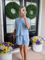 Sky Blue 2pcs Short Set