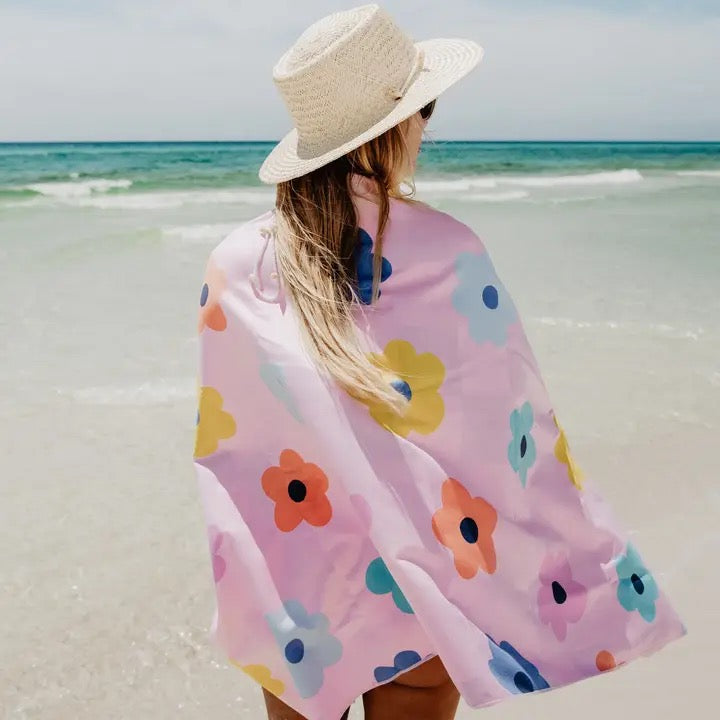 Flower/Checkered Quick Dry Towel