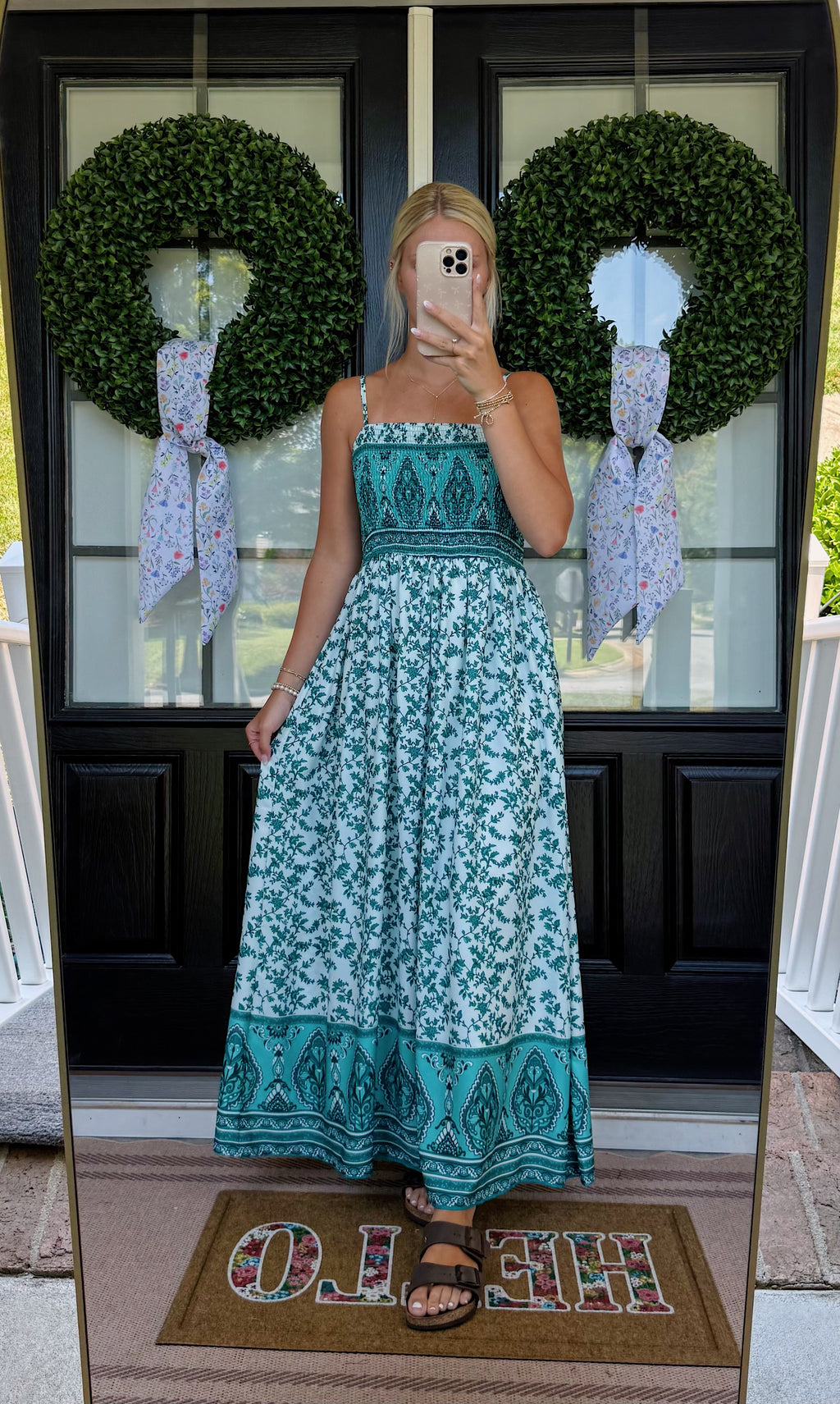 Emery Floral Shirred Cami Dress