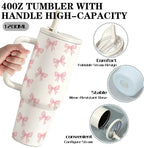 40oz Pink Bow Tumbler