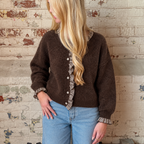 Carry Plaid Ruffle Sweater Cardigan