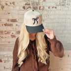 Black Coquette Bow Vintage Trucker Hat