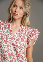 Quinn Floral Ruffle Top