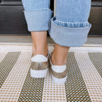 Glitter Star Patchwork Leather Lace-up Sneakers