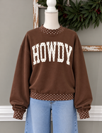 HOWDY Polka Dot Mock Neck Sweatshirt