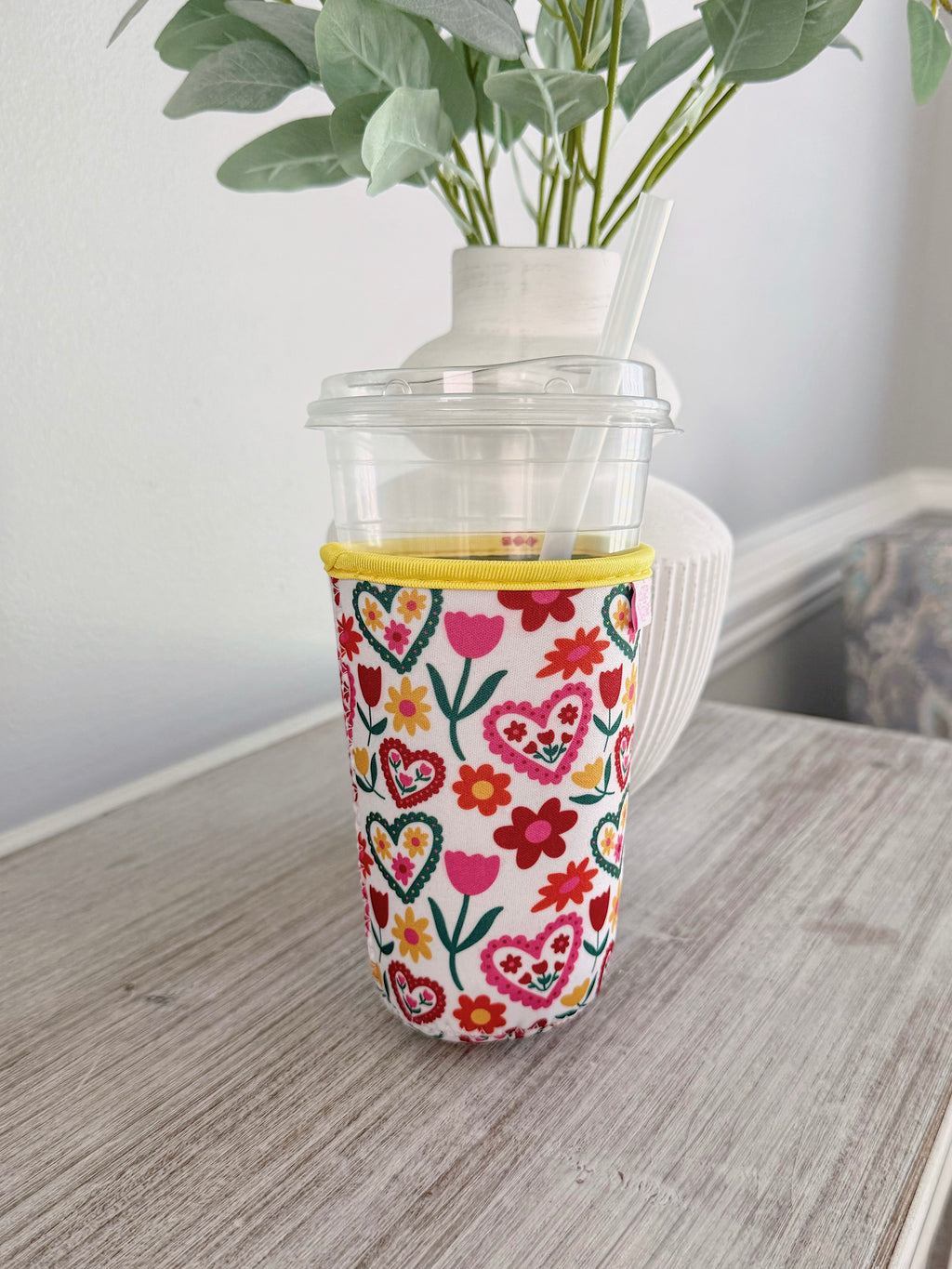 Coffee Cup Cover - Floral Love
