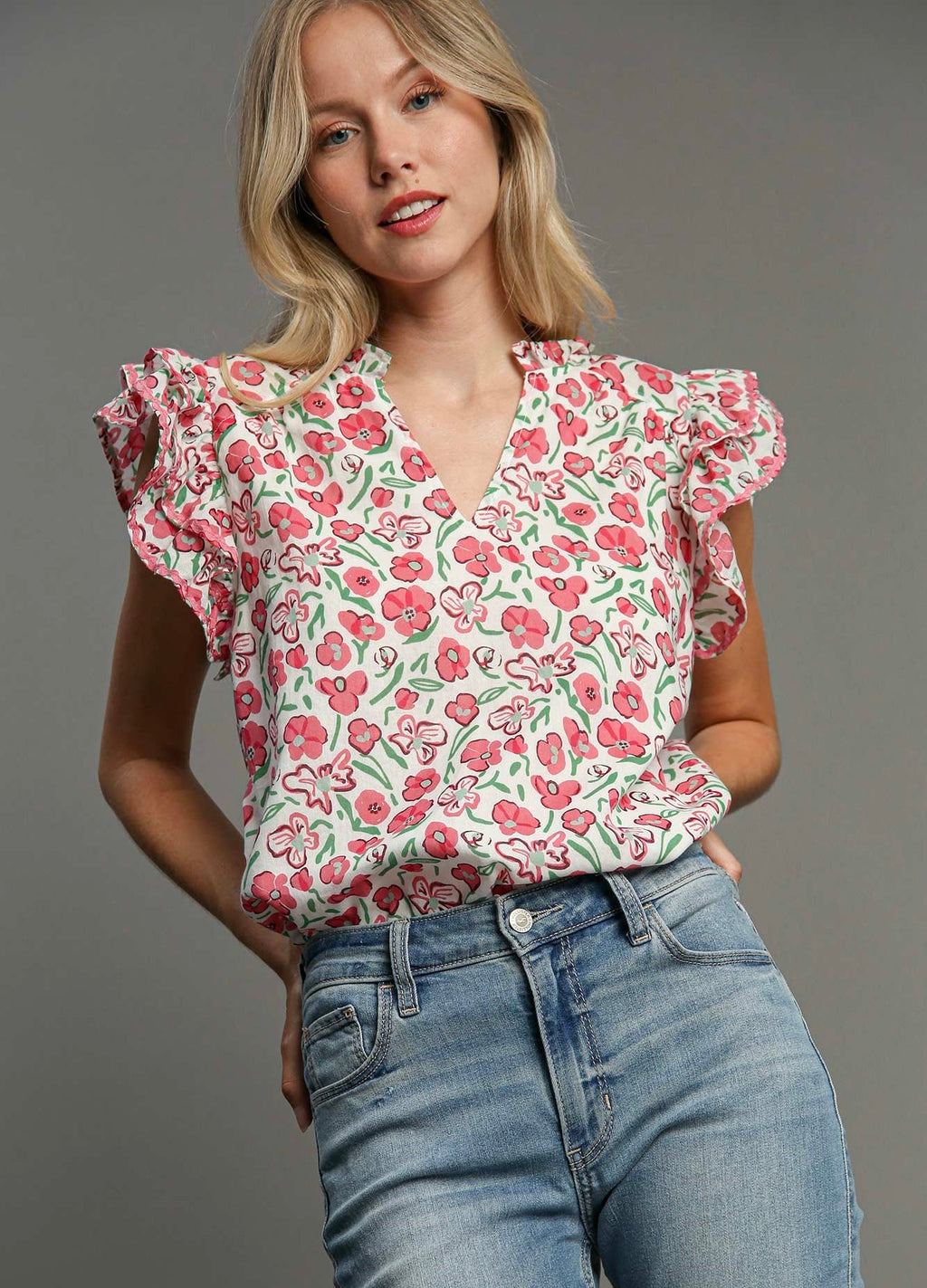 Quinn Floral Ruffle Top