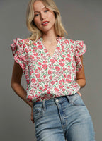Quinn Floral Ruffle Top