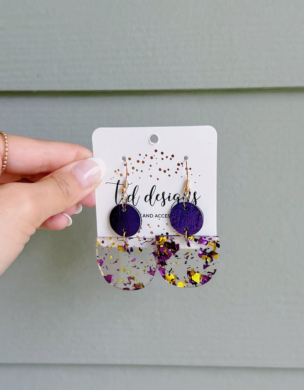 Purple Confetti Acrylics Earrings