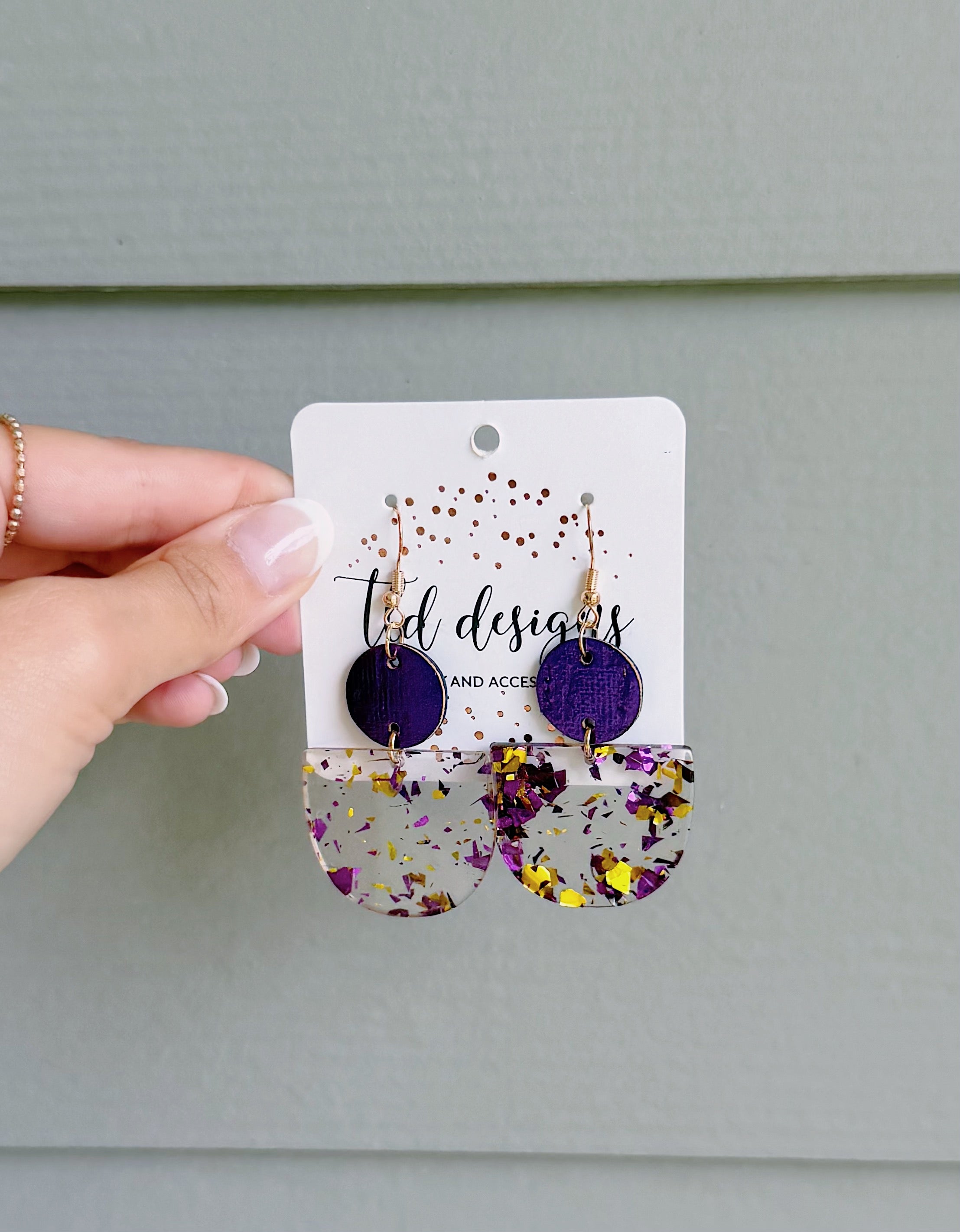 Purple Confetti Acrylics Earrings