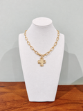 SMALL HAMMERED CROSS NECKLACE