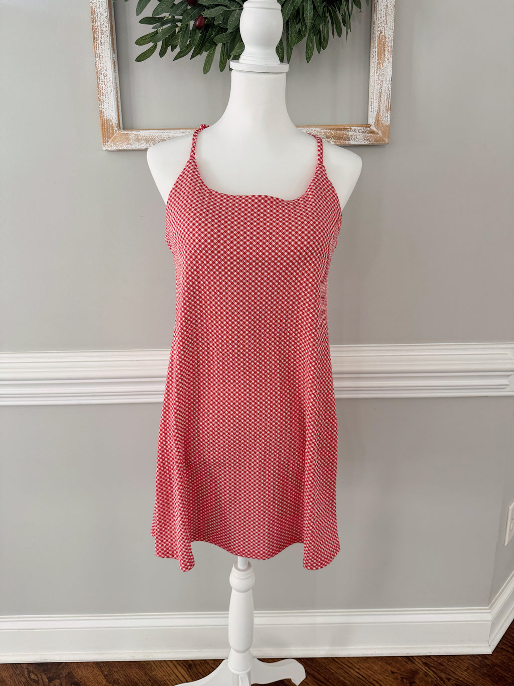 Emily Checkered Knit Romper Dress
