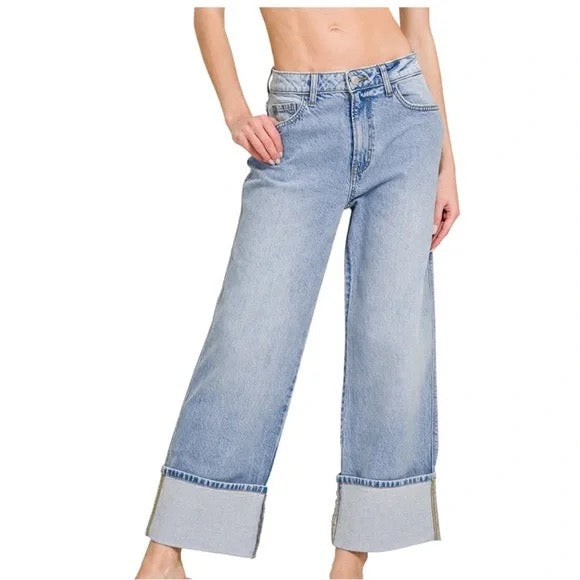 Ren Cuffed & Wide- Leg Jeans