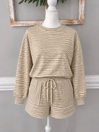 Zephyrine Stripe Textured Top Set