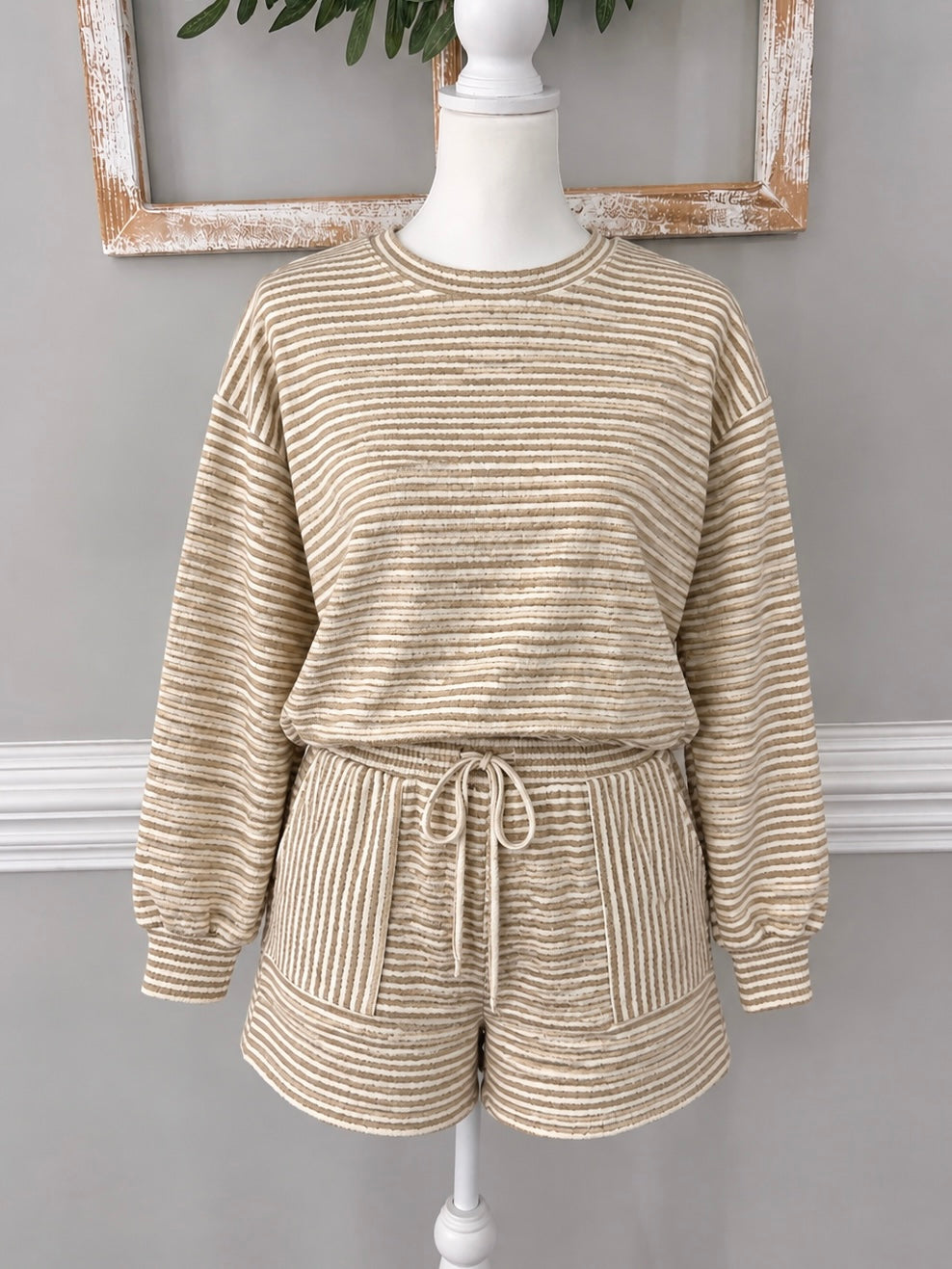 Zephyrine Stripe Textured Top Set
