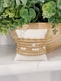 BALL PEARL BEAD CROSS BRACELET