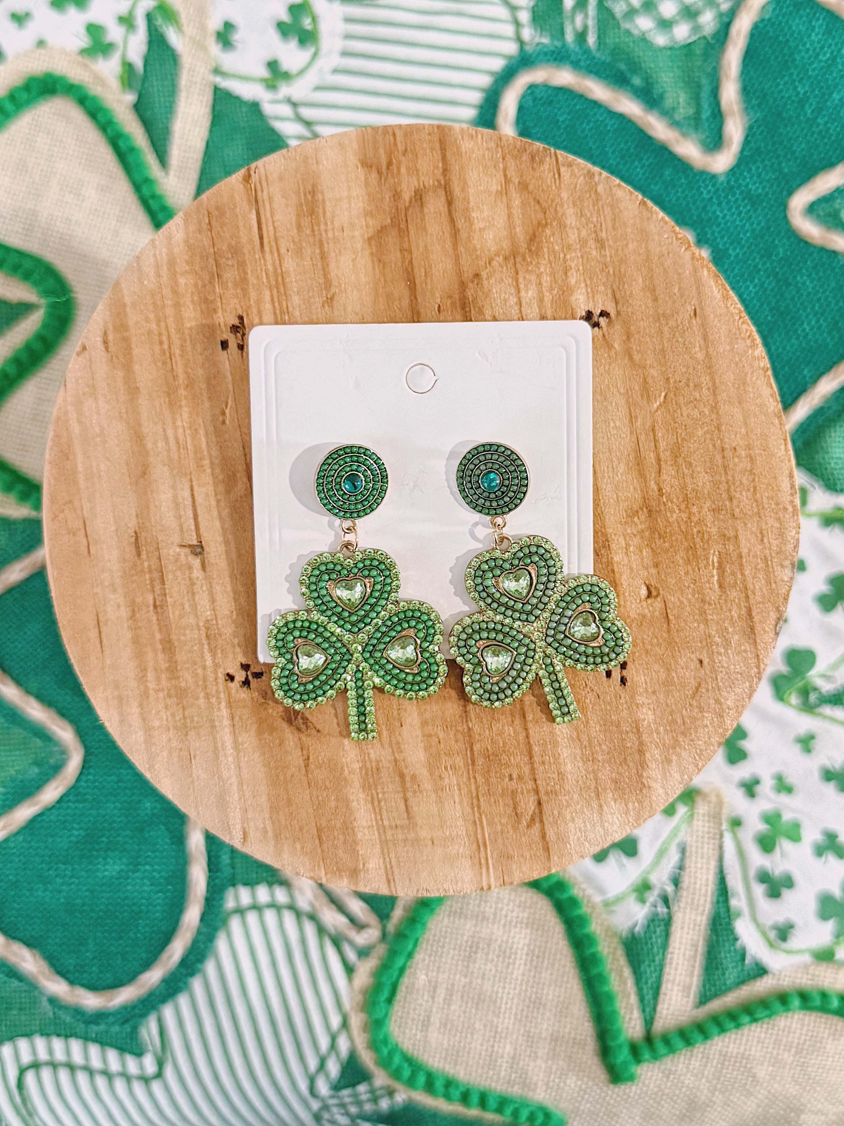 St. Patrick's Day Clover Earrings