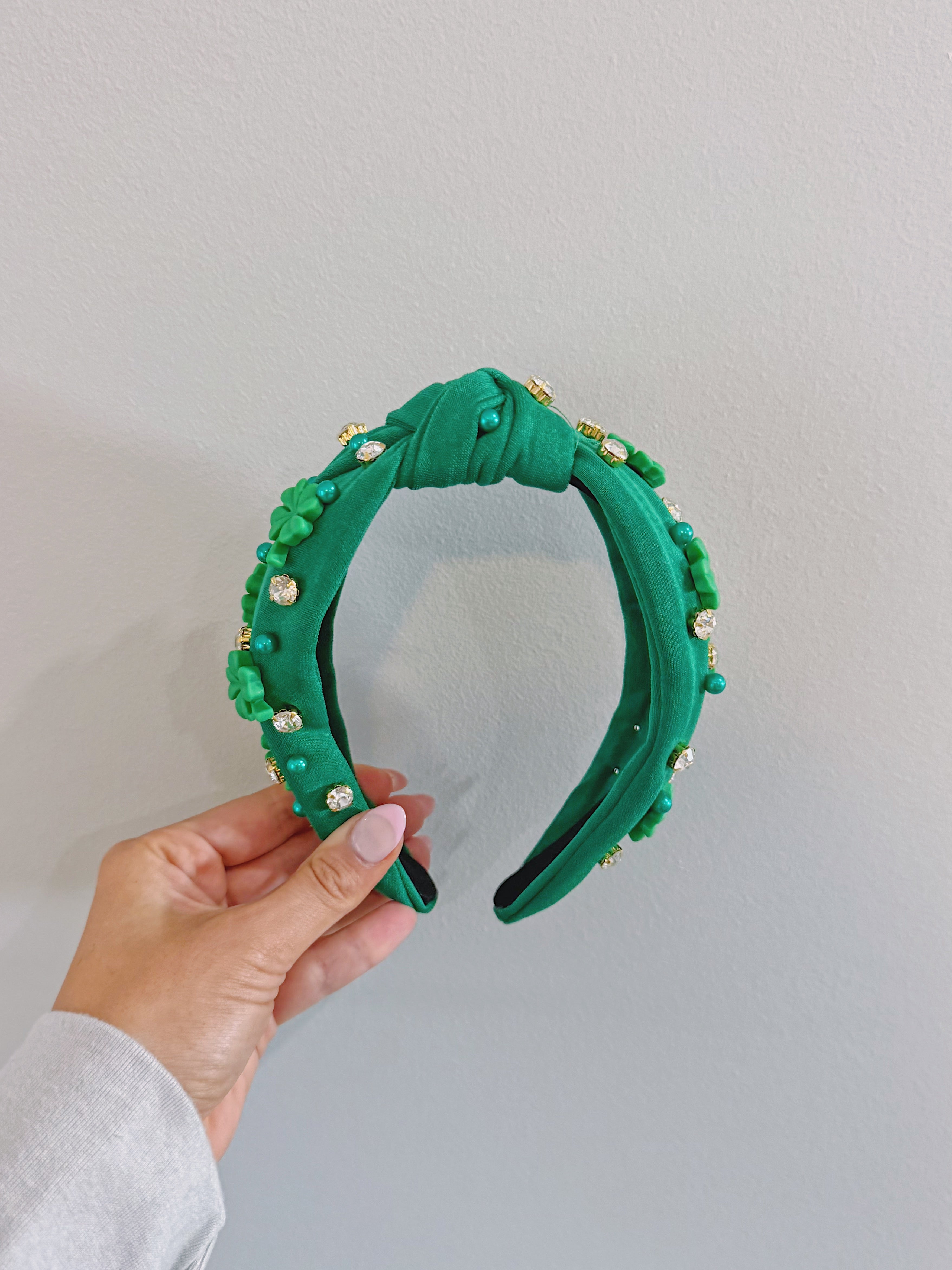 Rhinestone Lucky Clover Headband