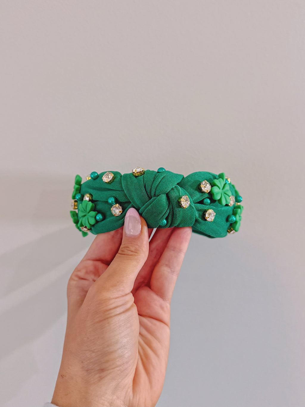 Rhinestone Lucky Clover Headband