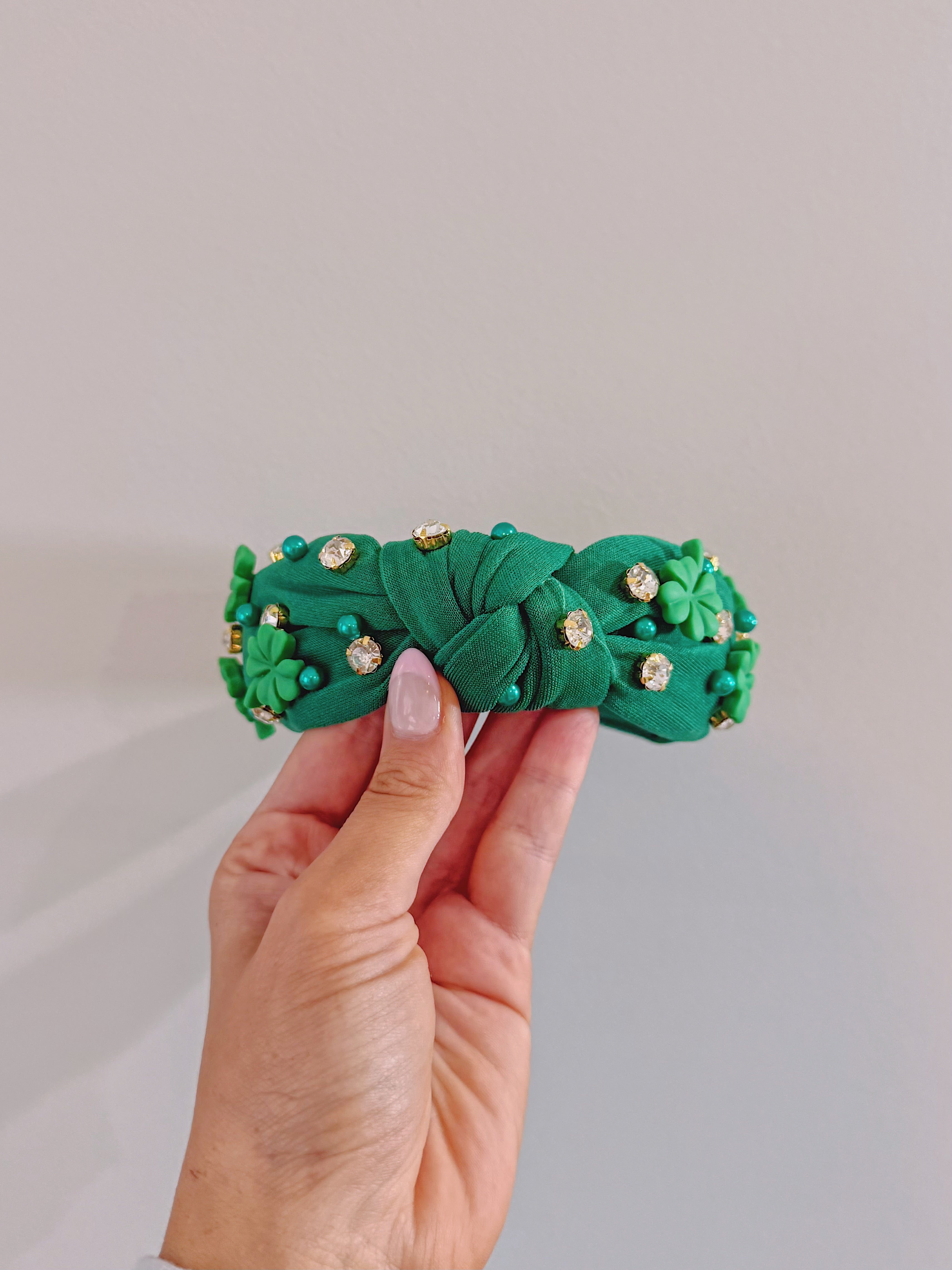Rhinestone Lucky Clover Headband