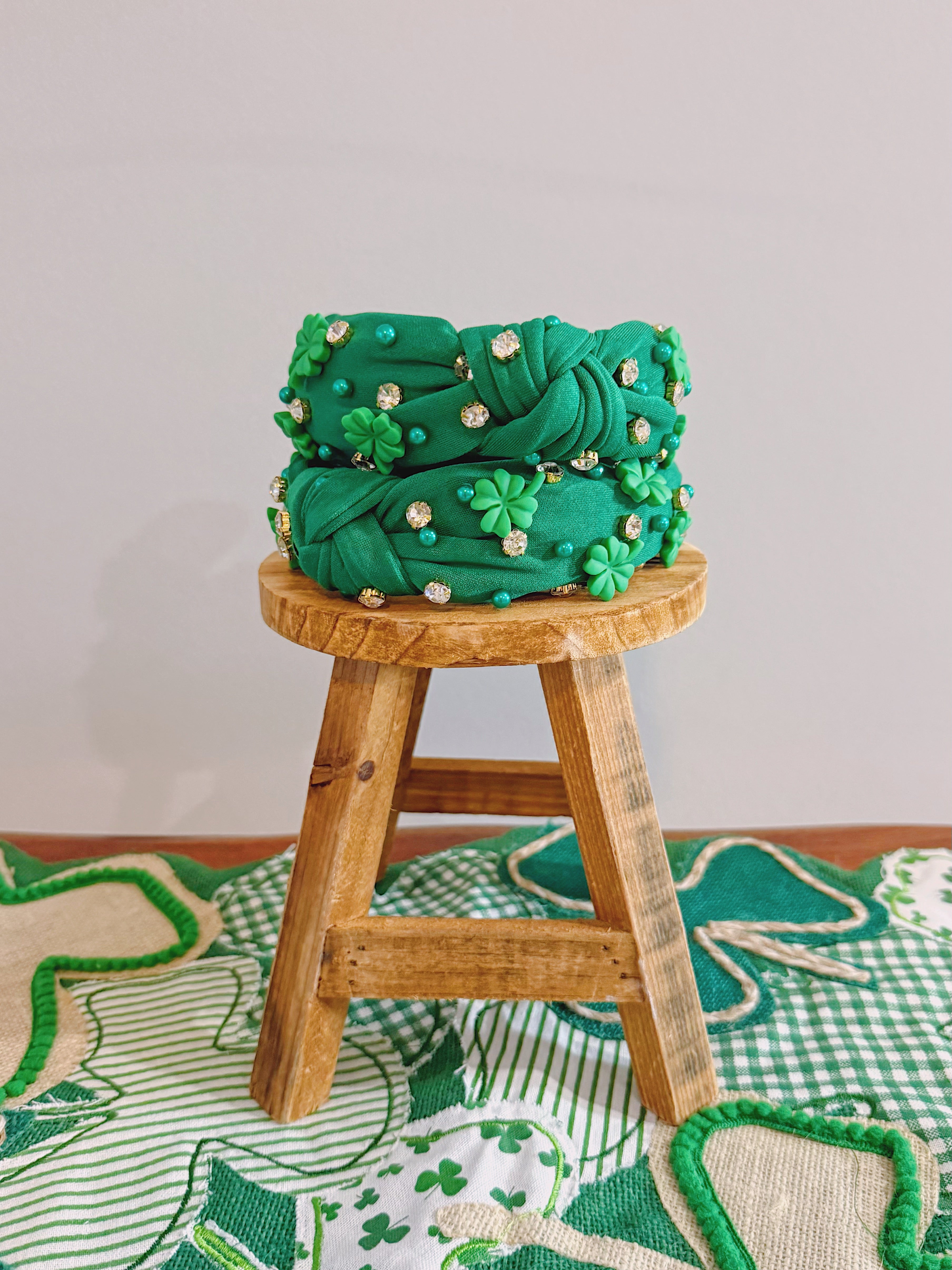 Rhinestone Lucky Clover Headband