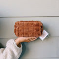 Faux Fur Quilted Cosmetic Pouch