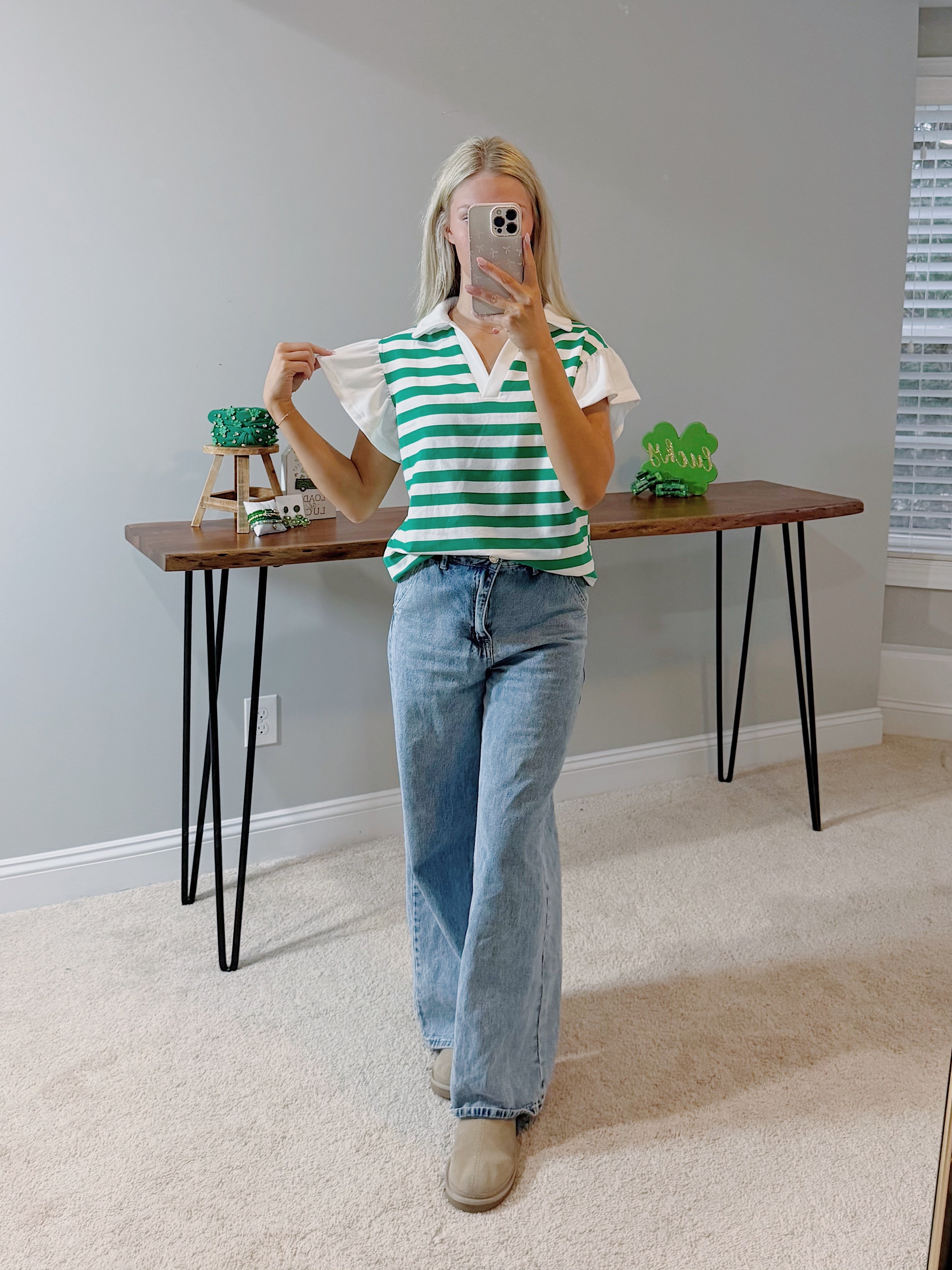 London Stripe Collar Blouse