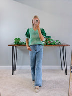Candace Stripe Puff Sleeve Blouse