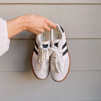 Striped Lace-up Flat Sneakers