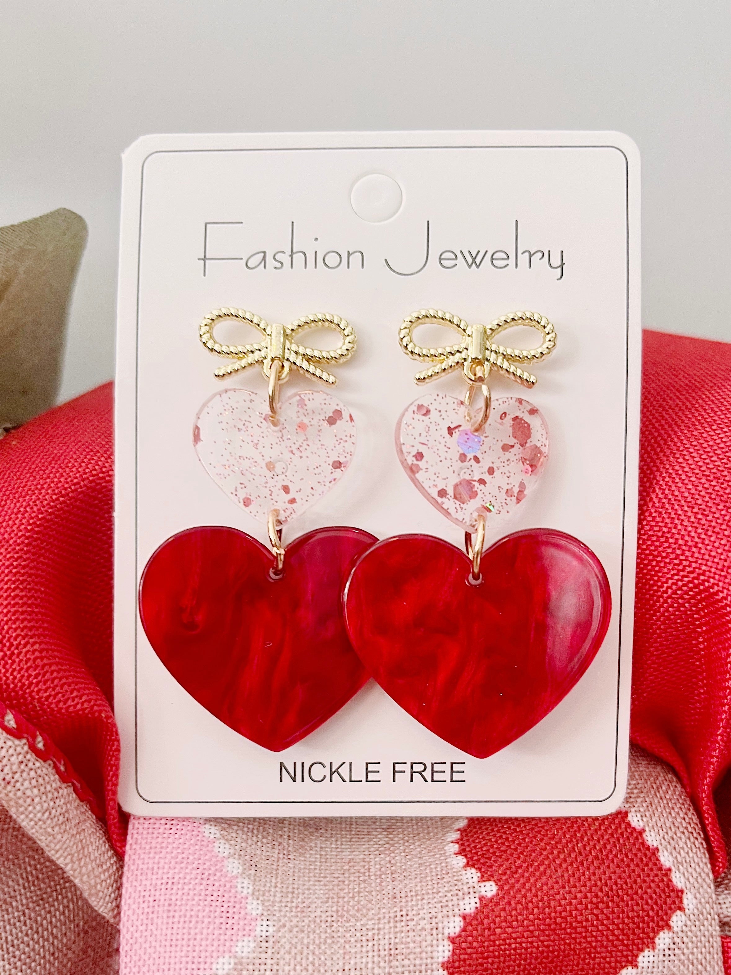 Heart Shape Dangle Earrings