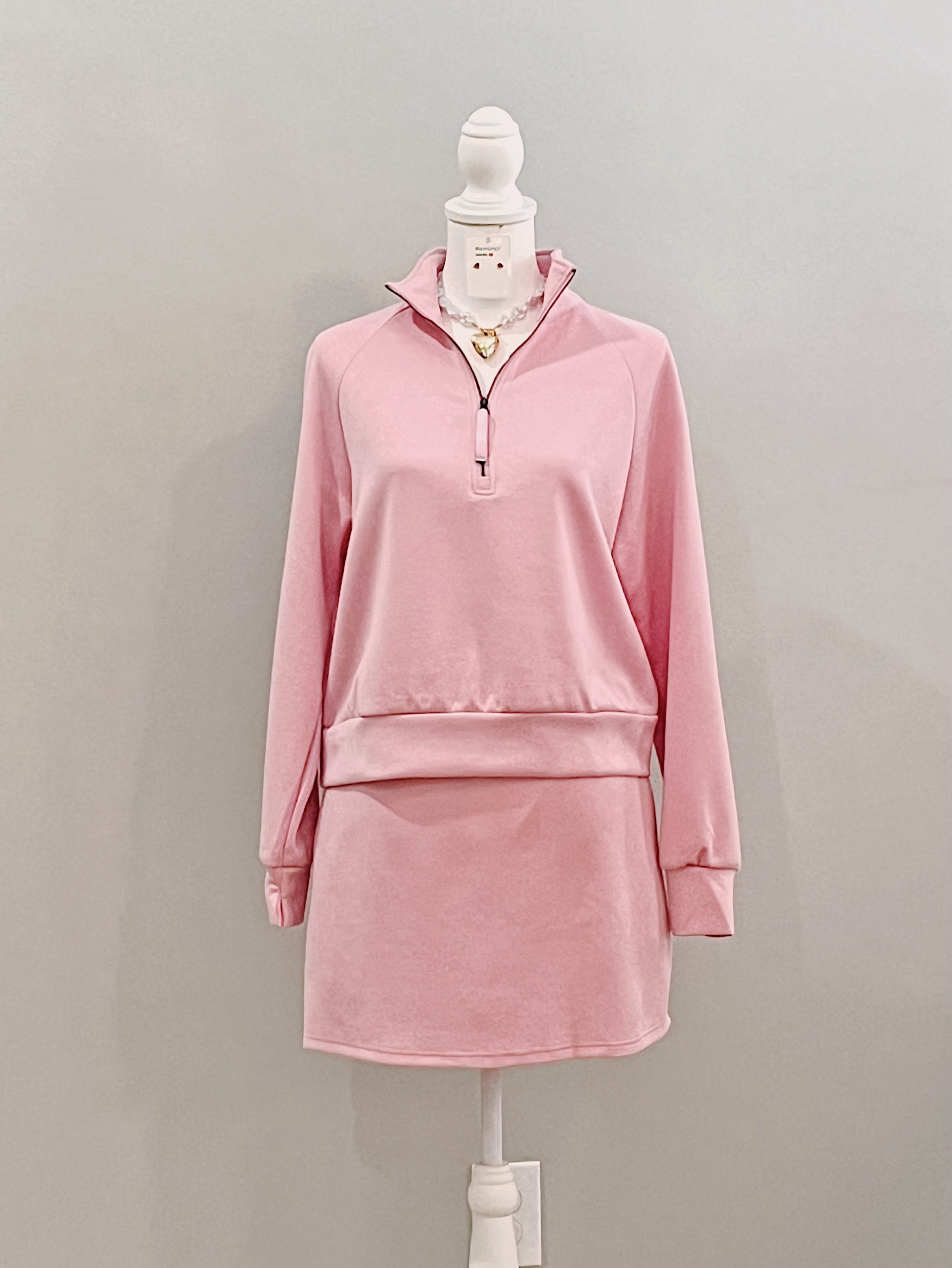 Chloe Half Zip Pullover Skirt Set