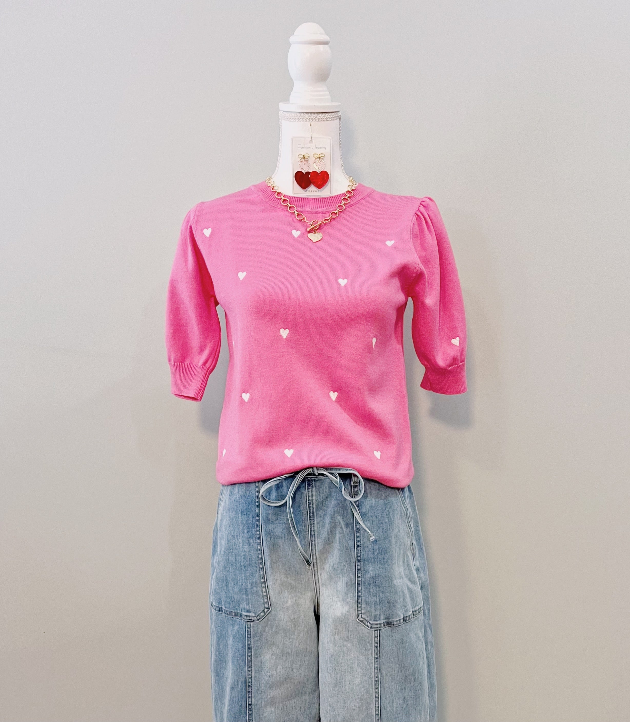 Haley Embroidery Heart Sweater