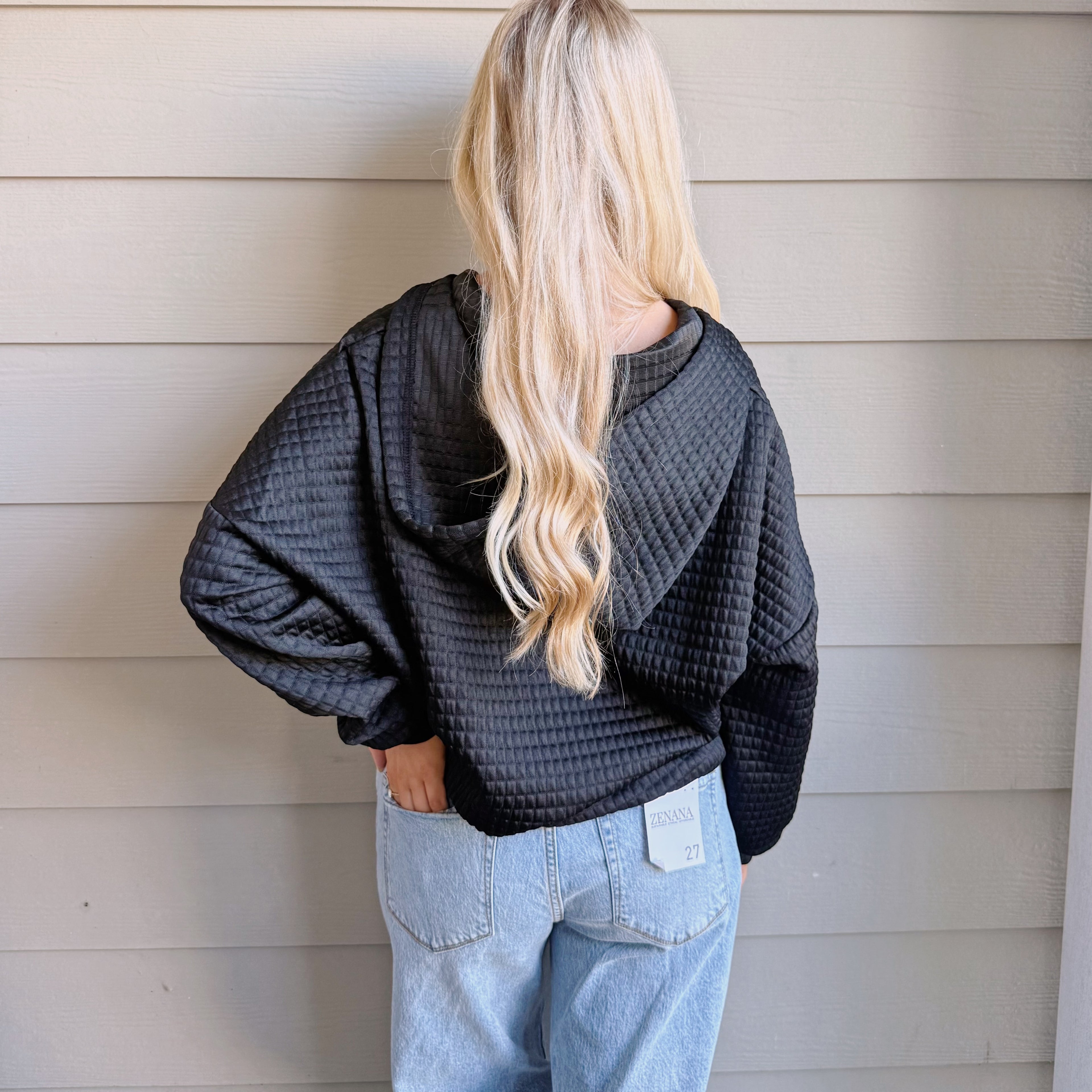 Quilted Zip-Up Hoodie Jacket