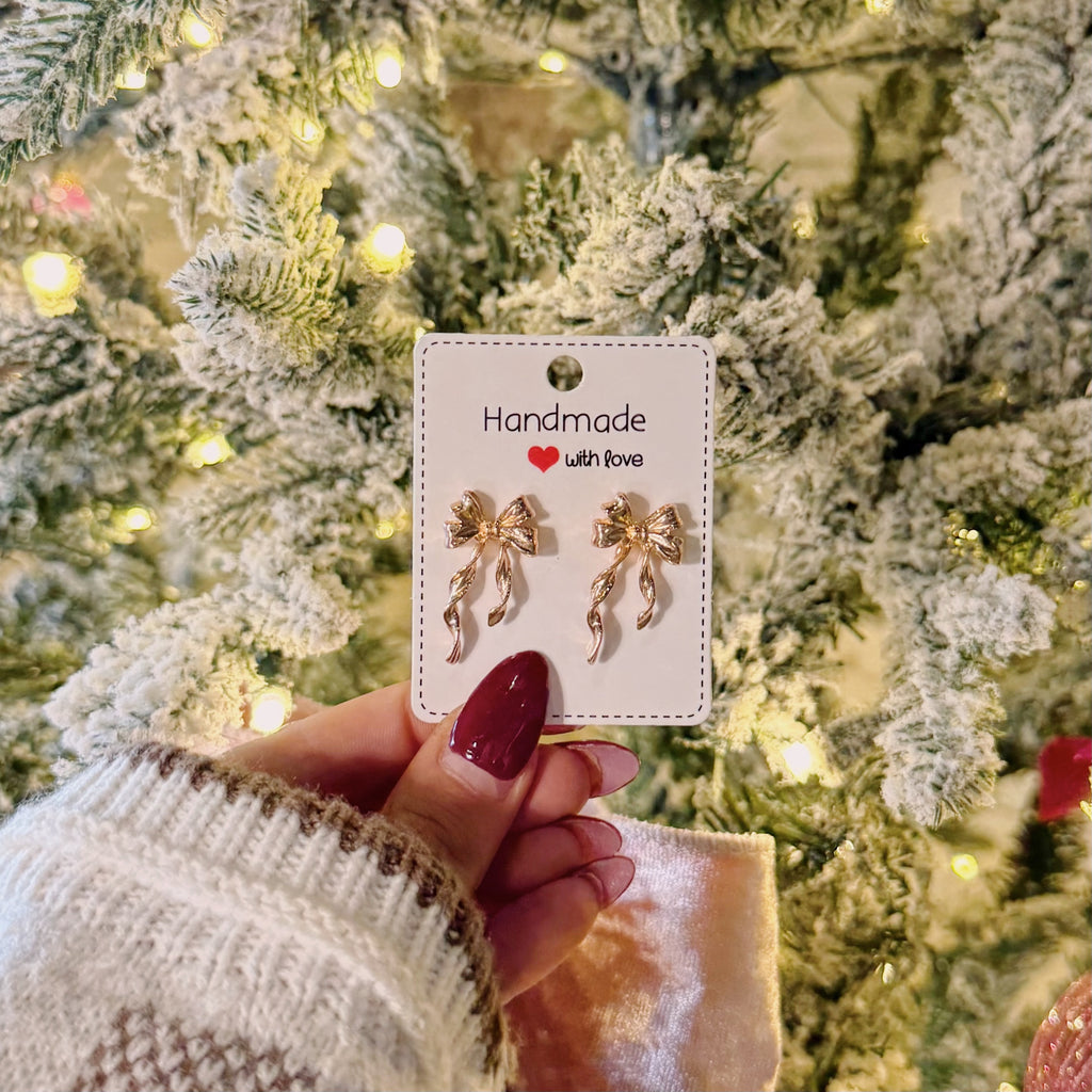 Gold Bow Knot Earrings