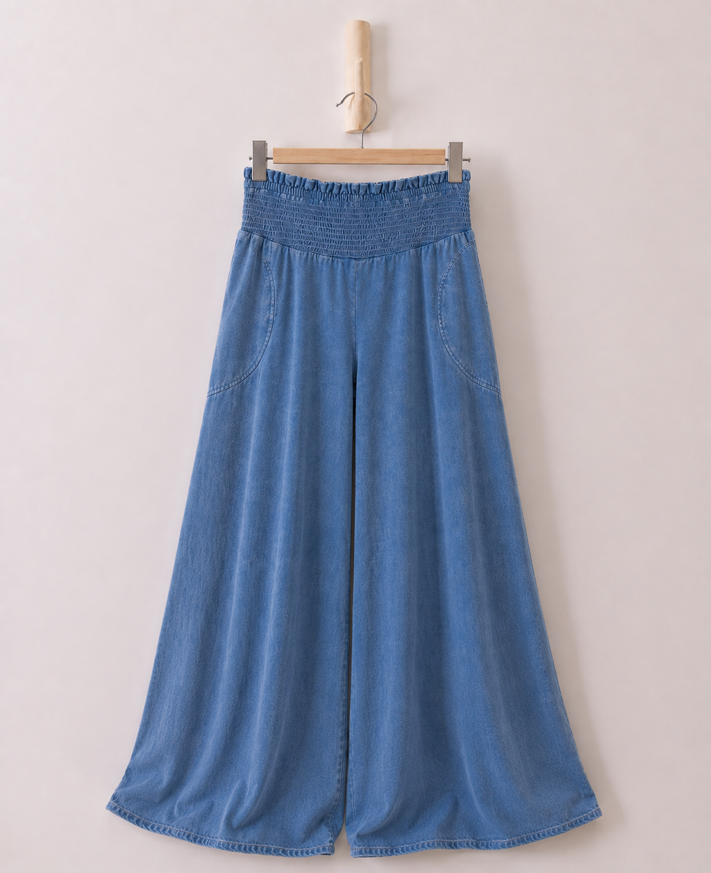 Mineral Washed Wide-Leg Pants