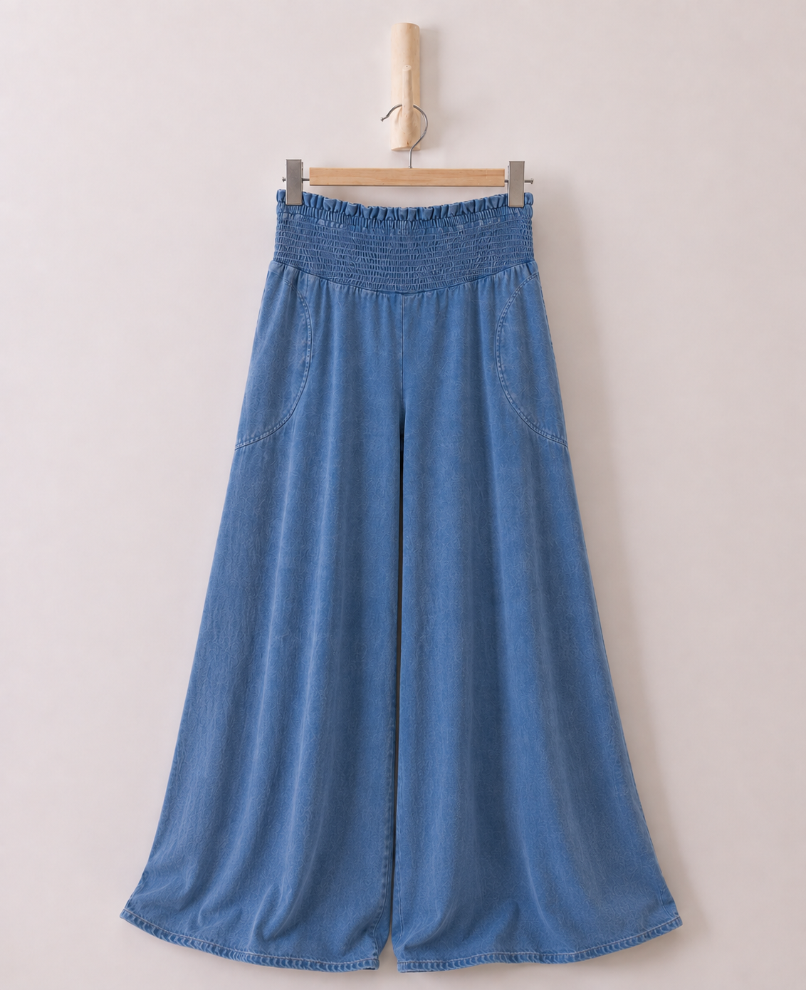 Mineral Washed Wide-Leg Pants