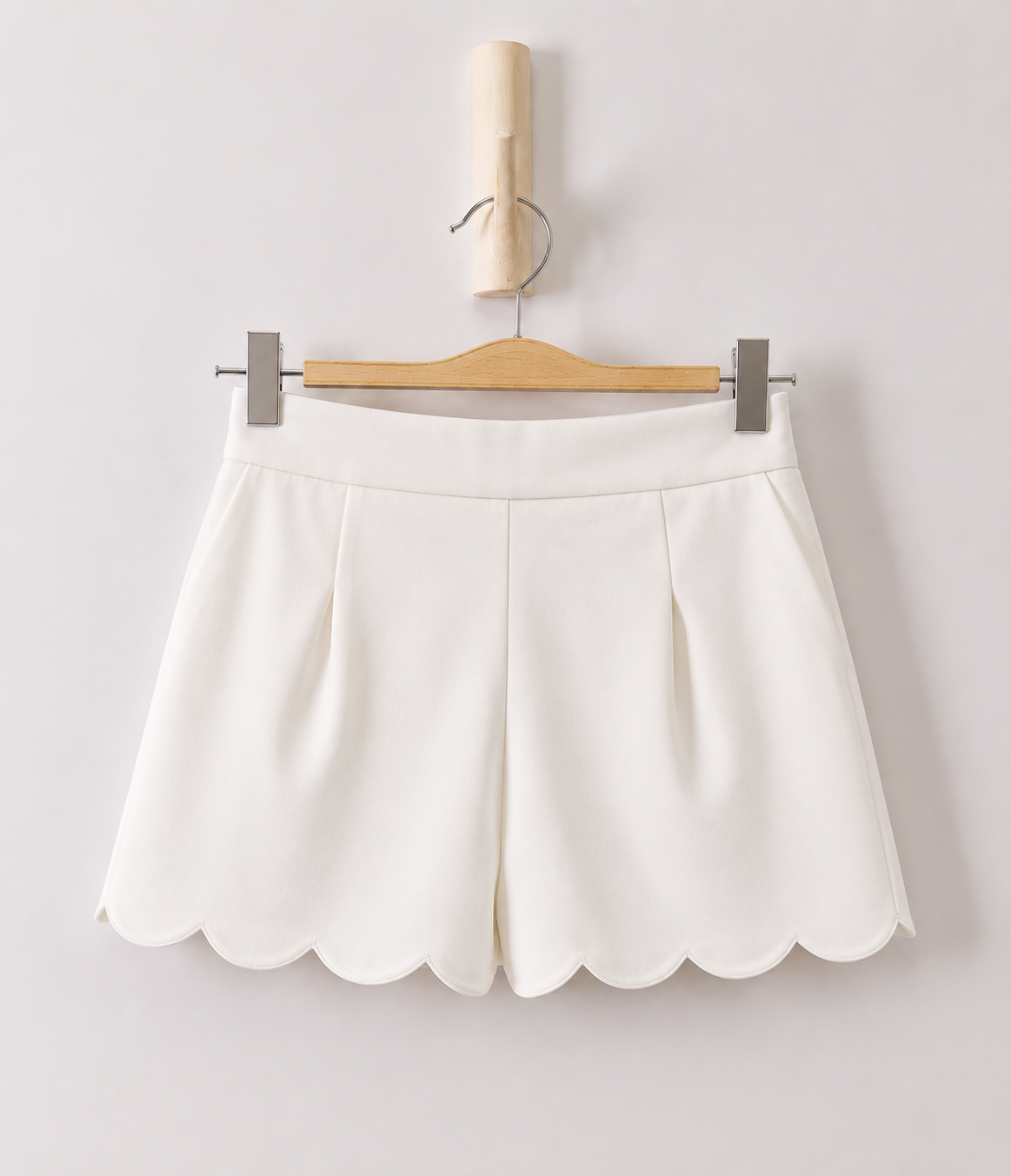 Leather Scalloped Shorts