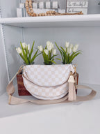 Checkered Print Crossbody Bag