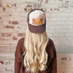 Be Salty DTF Printed Brown and Tan Trucker Hat