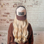 Howdy DTF Printed Brown & Tan Trucker Hat