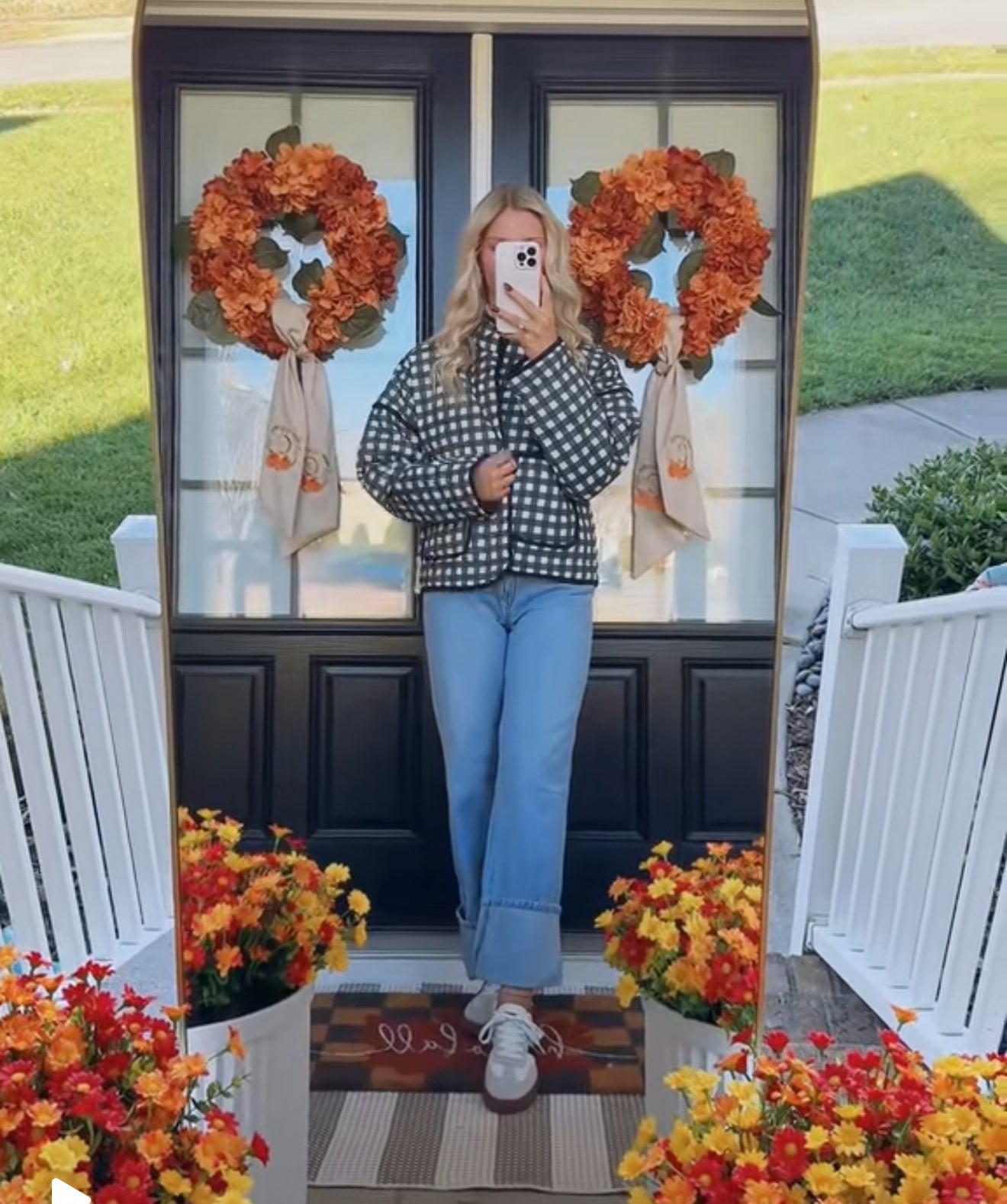 Black & White Checkered Quilted Jacket