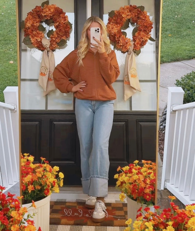 Quilted Zip-Up Hoodie Jacket