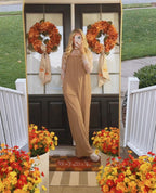 Pocketed Corduroy Overalls