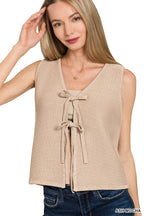 Lisa Tie Front Sweater Vest