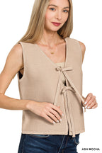 Lisa Tie Front Sweater Vest